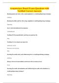 Acupuncture Board Exam Questions with&NewLine;Verified Correct Answers