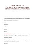 NR507 ADVANCED&NewLine;PATHOPHYSIOLOGY FINAL EXAM&NewLine;REVIEW QUESTIONS AND ANSWERS