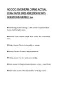 NCCCO OVERHEAD CRANE ACTUAL&NewLine;EXAM PAPER 2026 QUESTIONS WITH&NewLine;SOLUTIONS GRADED A&plus;