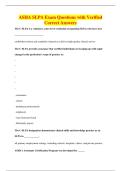 ASHA SLPA Exam Questions with Verified&NewLine;Correct Answers