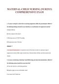 MATERNAL-CHILD NURSING &lpar;NUR2513&rpar;&NewLine;COMPREHENSIVE EXAM
