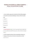 NUR2513 MATERNAL-CHILD NURSING&NewLine;FINAL EXAM STUDY GUIDE