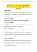ASHA SLPA CERTIFICATION EXAM&NewLine;Review Questions with Verified Correct&NewLine;Answers