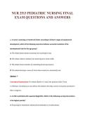 NUR 2513 PEDIATRIC NURSING FINAL&NewLine;EXAM QUESTIONS AND ANSWERS