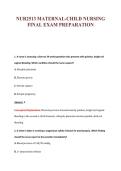 NUR2513 MATERNAL-CHILD NURSING&NewLine;FINAL EXAM PREPARATION