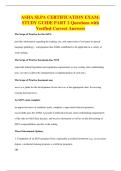 ASHA SLPA CERTIFICATION EXAM&colon;&NewLine;STUDY GUIDE PART 2 Questions with&NewLine;Verified Correct Answers