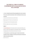 MATERNAL-CHILD NURSING&NewLine;COMPREHENSIVE EXAM QUESTIONS&NewLine;ND ANSWERS