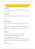 C236 Compensation and Benefits Exam Review&NewLine;Questions with Verified Correct Answers