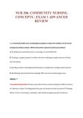 NUR 206&colon; COMMUNITY NURSING&NewLine;CONCEPTS - EXAM 1 ADVANCED&NewLine;REVIEW