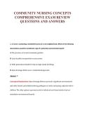 COMMUNITY NURSING CONCEPTS&NewLine;COMPREHENSIVE EXAM REVIEW&NewLine;QUESTIONS AND ANSWERS
