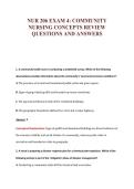 NUR 206 EXAM 4&colon; COMMUNITY&NewLine;NURSING CONCEPTS REVIEW&NewLine;QUESTIONS AND ANSWERS
