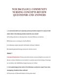 NUR 206 EXAM 2&colon; COMMUNITY&NewLine;NURSING CONCEPTS REVIEW&NewLine;QUESTIONBS AND ANSWERS