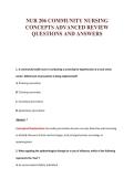 NUR 206 COMMUNITY NURSING&NewLine;CONCEPTS ADVANCED REVIEW&NewLine;QUESTIONS AND ANSWERS
