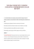 NUR 206 COMMUNITY NURSING&NewLine;CONCEPTS COMPREHENSIVE EXAM&NewLine;REVIEW