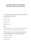 NUR 206 COMMUNITY NURSING&NewLine;CONCEPTS ADVANCED REVIEW