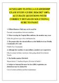 AUXILIARY FLOTILLA LEADERSHIP EXAM STUDY GUIDE 2026&sol;2027 100&percnt; ACCURATE QUESTIONS WITH CORRECT DETAILED SOLUTIONS &vert;&vert; SURE TO PASS&excl;&excl;