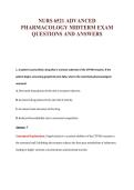 NURS 6521 ADVANCED&NewLine;PHARMACOLOGY MIDTERM EXAM&NewLine;QUESTIONS AND ANSWERS