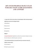 ADVANCED PHARMACOLOGY EXAM&NewLine;NURS 6521 STUDY GUIDE QUESTIOINS&NewLine;AND ANSWERS