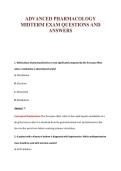 ADVANCED PHARMACOLOGY&NewLine;MIDTERM EXAM QUESTIONS AND&NewLine;ANSWERS