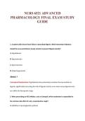NURS 6521 ADVANCED&NewLine;PHARMACOLOGY FINAL EXAM STUDY&NewLine;GUIDE