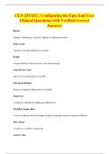 CLN 251&sol;252 &colon; Configuring the Epic End User&NewLine;Clinical Questions with Verified Correct&NewLine;Answers