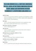 NCCER MODULE 6 -DEVICE BOXES&comma;&NewLine;PULL AND JUNCTION BOXES FINAL&NewLine;TEST 2026 QUESTIONS WITH&NewLine;CORRECT ANSWERS GRADED A&plus;