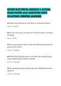 NCCER ELECTRICAL MODULE 2 ACTUAL&NewLine;EXAM PAPER 2026 QUESTIONS WITH&NewLine;SOLUTIONS VERIFIED ANSWERS&NewLine;
