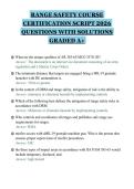 RANGE SAFETY COURSE&NewLine;CERTIFICATION SCRIPT 2026&NewLine;QUESTIONS WITH SOLUTIONS&NewLine;GRADED A&plus;&NewLine;