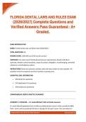 FLORIDA DENTAL LAWS AND RULES EXAM &lpar;2026&sol;2027&rpar; Complete Questions and Verified Answers Pass Guaranteed - A&plus; Graded&period;