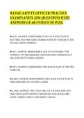 RANGE SAFETY OFFICER PRACTICE&NewLine;EXAMINATION 2026 QUESTIONS WITH&NewLine;ANSWERS GUARANTEED TO PASS&period;&NewLine;