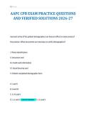 AAPC CPB EXAM PRACTICE QUESTIONS&NewLine;AND VERIFIED SOLUTIONS 2026-27