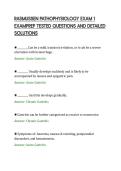 RASMUSSEN PATHOPHYSIOLOGY EXAM 1&NewLine;EXAMPREP TESTED QUESTIONS AND DETAILED&NewLine;SOLUTIONS