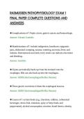 RASMUSSEN PATHOPHYSIOLOGY EXAM 1&NewLine;FINAL PAPER COMPLETE QUESTIONS AND&NewLine;ANSWERS&NewLine;