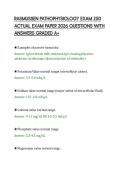 RASMUSSEN PATHOPHYSIOLOGY EXAM 250&NewLine;ACTUAL EXAM PAPER 2026 QUESTIONS WITH&NewLine;ANSWERS GRADED A&plus;&NewLine;