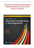 TEST BANK For -Essentials of Nursing Leadership & Management 8th Edition 2026&comma; by Sally A&period; Weiss&comma; Verified Chapters 1 - 16&comma; &vert;&vert; Complete Newest Version &vert;&vert;&sol; ultimate guide Grade A&plus;