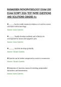 RASMUSSEN PATHOPHYSIOLOGY EXAM 250&NewLine;EXAM SCRIPT 2026 TEST PAPER QUESTIONS&NewLine;AND SOLUTIONS GRADED A&plus;