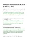 RASMUSSEN PHARMACOLOGY EXAM 2 EXAM&NewLine;REVIEW STUDY NOTES&NewLine;