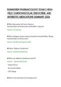 RASMUSSEN PHARMACOLOGY EXAM 2 HIGHYIELD CARDIOVASCULAR&comma; ENDOCRINE&comma; AND&NewLine;ANTIBIOTIC MEDICATIONS SUMMARY 2026&NewLine;