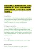 RASMUSSEN PATHOPHYSIOLOGY EXAM 1&NewLine;PRACTICE TEST PAPER 2026 COMPLETE&NewLine;QUESTIONS AND ACCURATE SOLUTIONS&NewLine;GRADED A&plus;