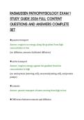 RASMUSSEN PATHOPHYSIOLOGY EXAM 1&NewLine;STUDY GUIDE 2026 FULL CONTENT&NewLine;QUESTIONS AND ANSWERS COMPLETE&NewLine;SET