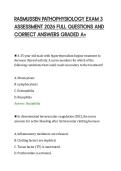 RASMUSSEN PATHOPHYSIOLOGY EXAM 3&NewLine;ASSESSMENT 2026 FULL QUESTIONS AND&NewLine;CORRECT ANSWERS GRADED A&plus;