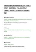 RASMUSSEN PATHOPHYSIOLOGY EXAM 3&NewLine;STUDY GUIDE 2026 FULL CONTENT&NewLine;QUESTIONS AND ANSWERS COMPLETE&NewLine;SET&NewLine;