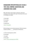 RASMUSSEN PATHOPHYSIOLOGY EXAM 3&NewLine;TEST 2026 VERIFIED QUESTIONS AND&NewLine;ANSWERS PASS GUIDE&NewLine;