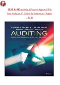 Auditing&colon; A Practical Approach with Data Analytics &lpar;1st Edition&rpar; by Johnson &ndash; Test Bank &ndash; Chapters 1&ndash;15 Practice Questions with Answers