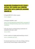RASMUSSEN PHARMACOLOGY EXAM 2&NewLine;ACTUAL TEST PAPER 2026 VERIFIED&NewLine;QUESTIONS WITH COMPLETE ANSWERS&NewLine;GRADED A&plus;