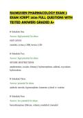 RASMUSSEN PHARMACOLOGY EXAM 2&NewLine;EXAM SCRIPT 2026 FULL QUESTIONS WITH&NewLine;TESTED ANSWERS GRADED A&plus;