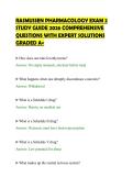 RASMUSSEN PHARMACOLOGY EXAM 2&NewLine;STUDY GUIDE 2026 COMPREHENSIVE&NewLine;QUESTIONS WITH EXPERT SOLUTIONS&NewLine;GRADED A&plus;