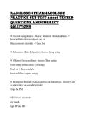 RASMUSSEN PHARMACOLOGY&NewLine;PRACTICE SET TEST 2 2026 TESTED&NewLine;QUESTIONS AND CORRECT&NewLine;SOLUTIONS