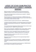 LATEST CST STUDY EXAM PRACTICE&NewLine;QUESTIONS WITH CORRECT ANSWERS&NewLine;2026&sol;2027