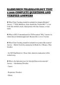 RASMUSSEN PHARMACOLOGY TEST&NewLine;2 2026 COMPLETE QUESTIONS AND&NewLine;VERIFIED ANSWERS&NewLine;